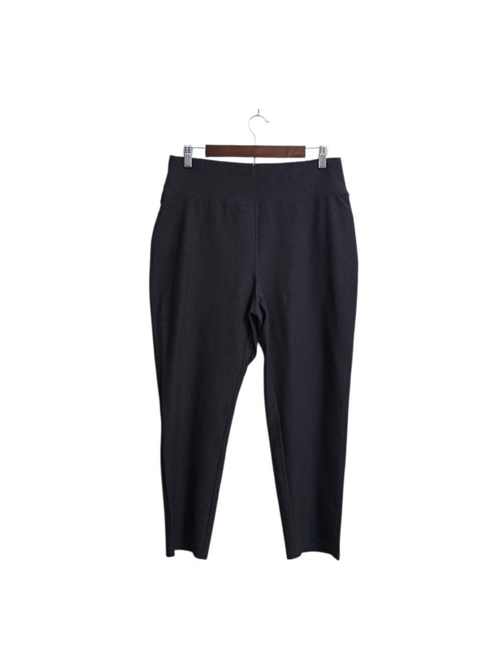 Eileen Fisher Washable Stretch Crepe Slim Pant In Dark Gray Sz PL